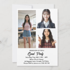 Convite de festa de formatura no cartão postal