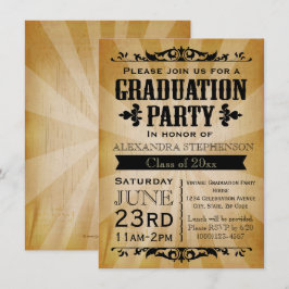 Convite De Festa de formatura Vintage-Look Old Tim