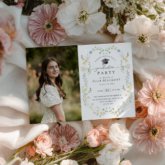 Convite de Festa de Formatura Wildflower
