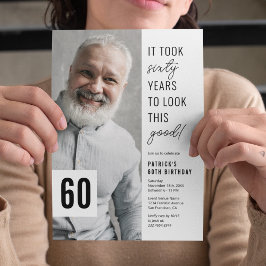 Convite de festa de foto de 60 anos de idade