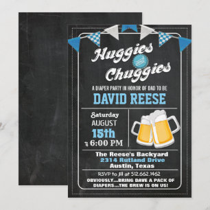 Convite de festa de fraldas para papai Huggies e C
