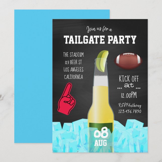 Convite de Festa de Futebol na Lousa (Frente/Verso)