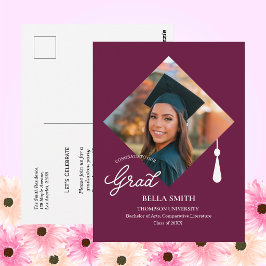 Convite de festa de graduação com foto e capa eleg