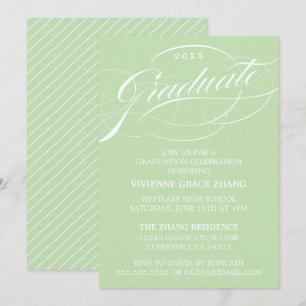 CONVITE DE FESTA DE GRADUAÇÃO COM LETRA ELEGANTE E