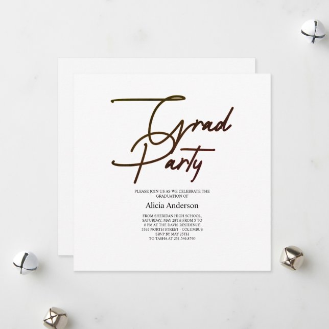 Convite de Festa de Graduação | Hathama Script Pre (Frente/Verso In Situ)