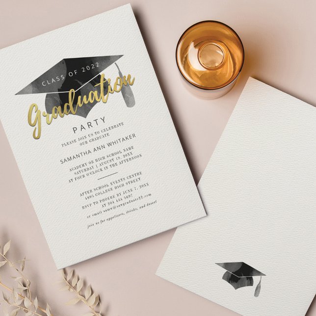 Convite de Festa de Graduação Minimalista Graduaçã (Criador carregado)