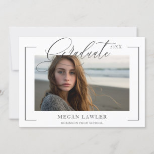 Convite de festa de graduado com foto em cartão co