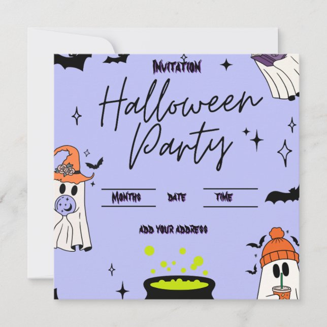 convite de festa de Halloween (Frente)