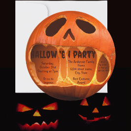convite de festa de Halloween abóbora assustadora