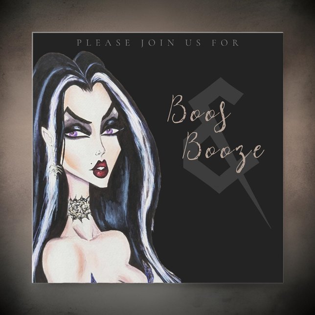Convite de Festa de Halloween Adulto Boos and Booz (Criador carregado)