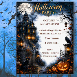 Convite de Festa de Halloween Assombrada ao Luar