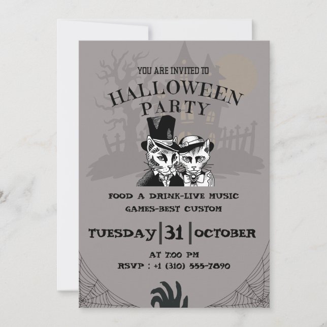 Convite de Festa de Halloween Assustador (Frente)