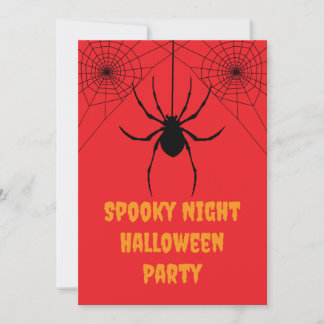 Convite de Festa de Halloween Assustador Aranha Ve