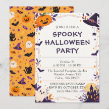Convite de Festa de Halloween Assustador - Diverti