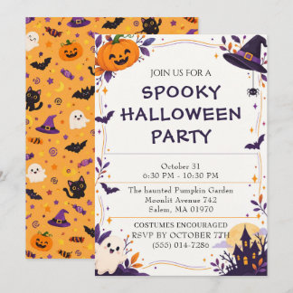 Convite de Festa de Halloween Assustador - Diverti