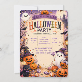 👻🎃 Convite de Festa de Halloween Assustador Fofo