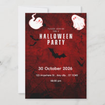 Convite de Festa de Halloween Assustador Fofo | Ve
