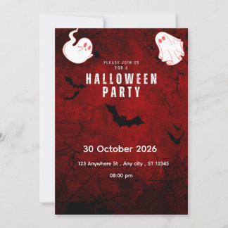 Convite de Festa de Halloween Assustador Fofo | Ve