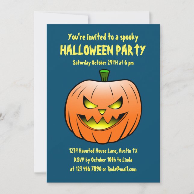 Convite de Festa de Halloween Assustadora (Frente)