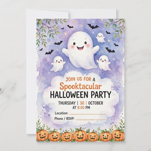 Convite de Festa de Halloween Assustadora (Frente)