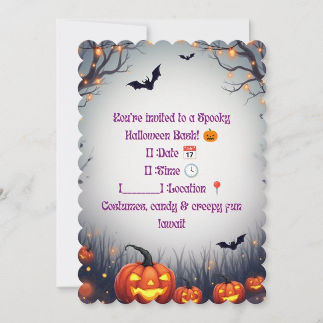 Convite de Festa de Halloween Assustadora 🎃 Diver (Frente)