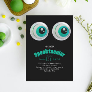 Convite de Festa de Halloween Black Horror Eye Spo