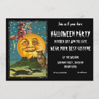 Convite de Festa de Halloween Bruxa Vintage
