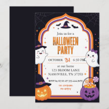 Convite de Festa de Halloween com Abóbora Fantasma
