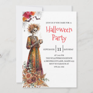 Convite de Festa de Halloween com Caveira de Senho