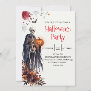 Convite de Festa de Halloween com Caveira de Senho
