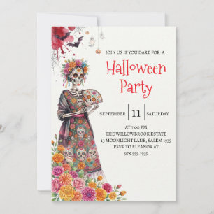 Convite de Festa de Halloween com Caveira de Senho