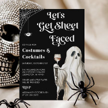 Convite de Festa de Halloween com Coquetel para Fa