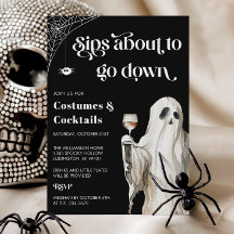 Convite de Festa de Halloween com Coquetel para Fa