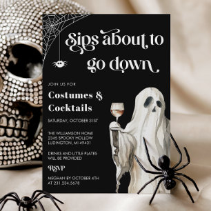 Convite de Festa de Halloween com Coquetel para Fa