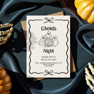 Convite de festa de Halloween com doodle para a No