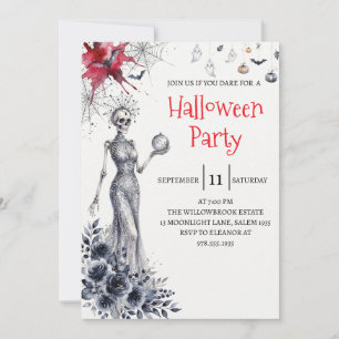Convite de Festa de Halloween com Esqueleto de Dam