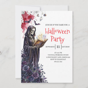 Convite de Festa de Halloween com Esqueleto de Dam