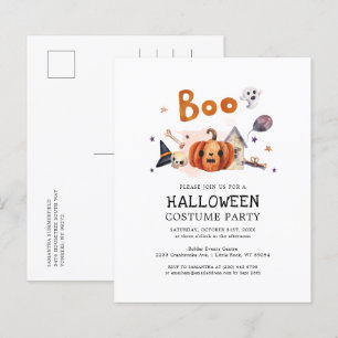 Convite de festa de Halloween com fantasia de abób