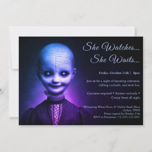 Convite de festa de Halloween com fantasia de bone