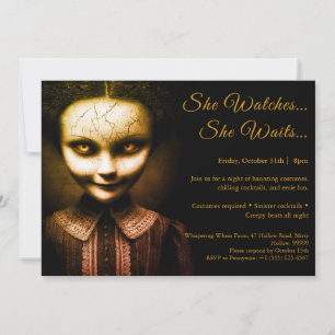 Convite de festa de Halloween com fantasia de bone