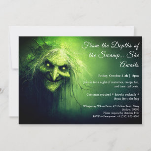 Convite de festa de Halloween com Fantasia de Brux