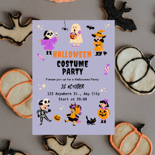 Convite de Festa de Halloween com Fantasia Fofa