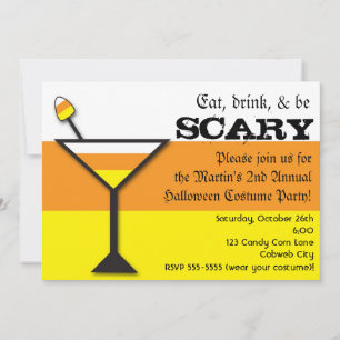 Convite de Festa de Halloween com Martini de Candy