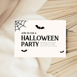 Convite de Festa de Halloween com Morcegos