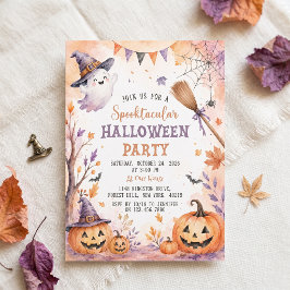 Convite de Festa de Halloween da Abóbora Assustado