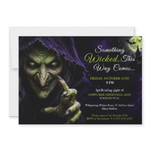Convite de Festa de Halloween da Bruxa Má