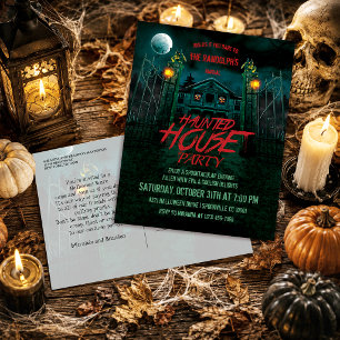 Convite de Festa de Halloween da Casa Assombrada A