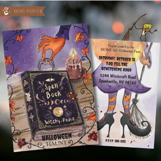 Convite de Festa de Halloween da Witchy Pedia - Li