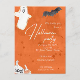 Convite de Festa de Halloween de Abóbora Laranja e