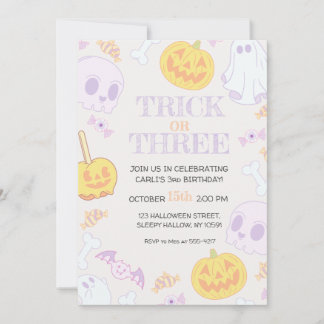 Convite de Festa de Halloween de aniversário de 3